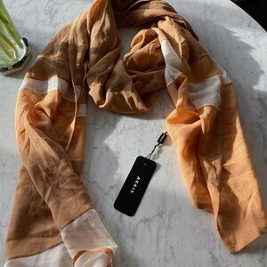 AKRIS 100% Silk NEW NWT Scarf Yellow White $495